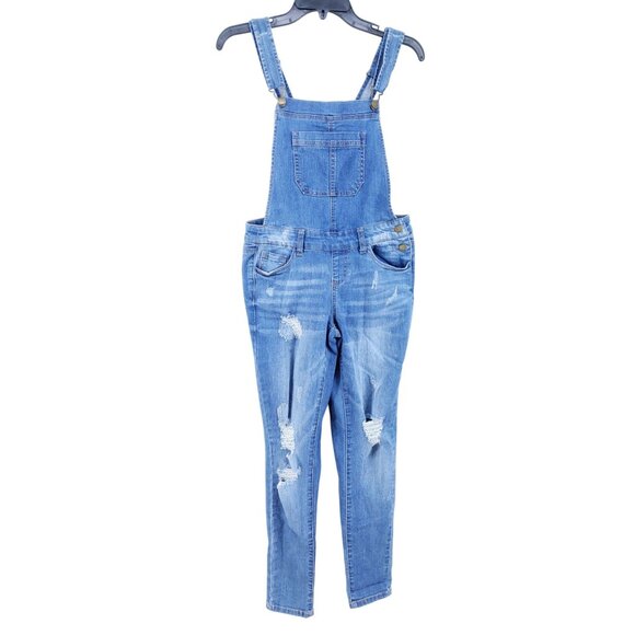 Wax Jean Denim - Wax Jean Basic Denim Destroyed Overalls Women's Size Small